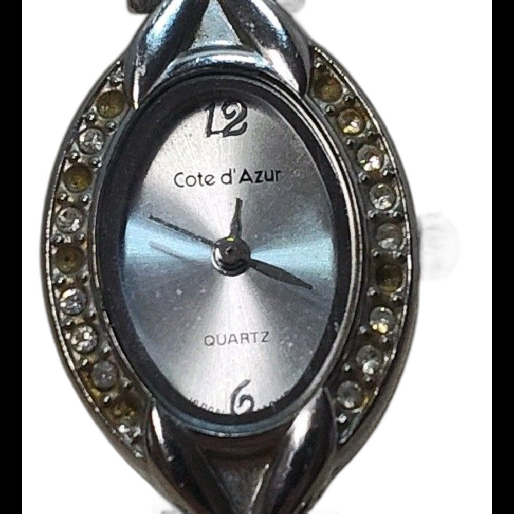 Cote d' Azur Watch Women Silver‎ Tone Mother Of Pearl Dial Dainty Quartz